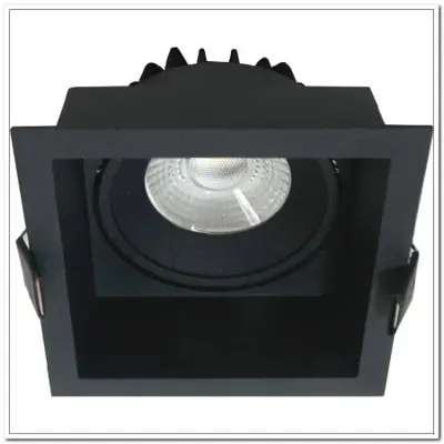Foto van VIBS zwart vierkant LED10W 900LM 2700K 36º INCL driver dimbaar
