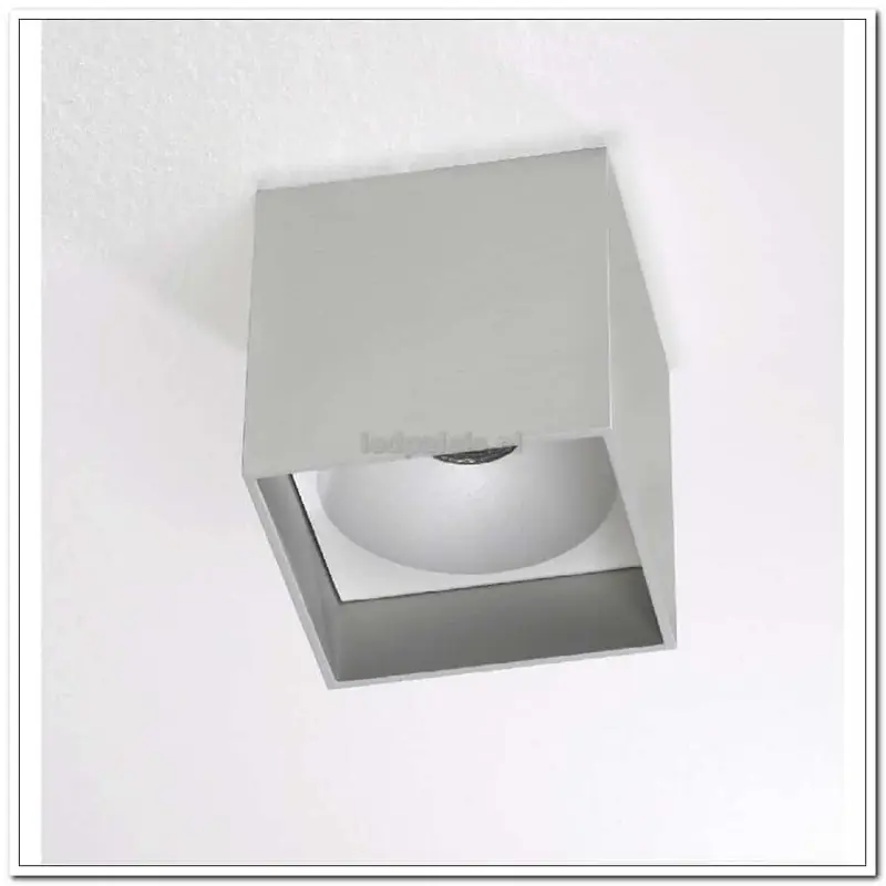 Foto 2 Plafondlamp spot alu zilver "Brock" 10x10x10cm LED 7W dimbaar