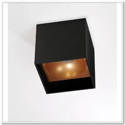 Foto van Plafondlamp spot zwart goud "Brock" 10x10x10cm LED 7W dimbaar