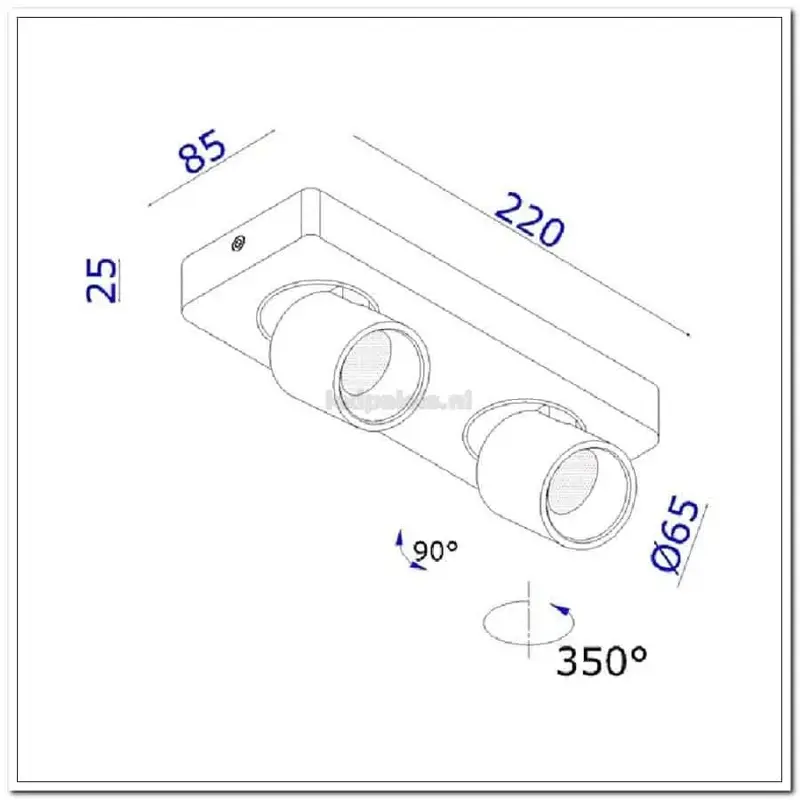 Foto 5 Spot laguna  wit 2-lichts IP20 LED 2x6W 2700K 1080lm dimbaar