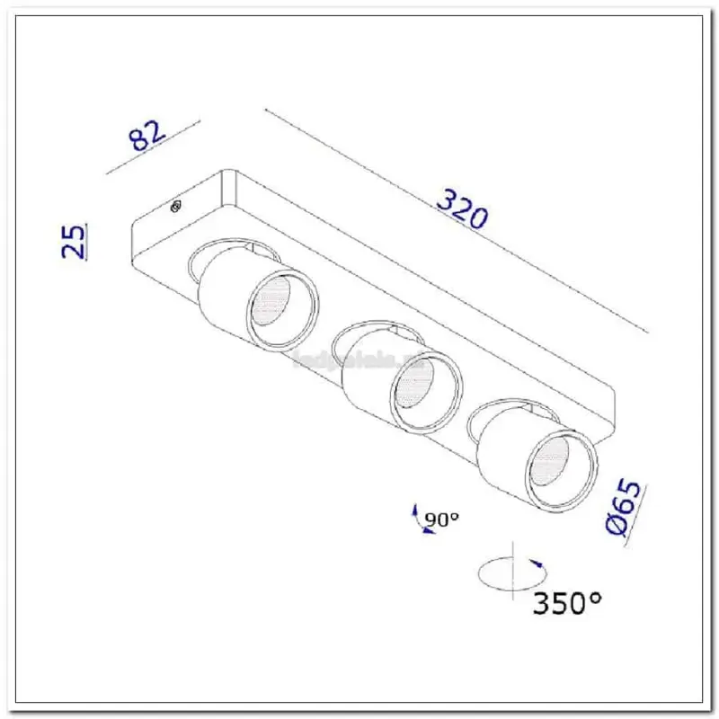 Foto 5 spot laguna zwart 3-lichts IP20 LED 3x6W 2700K 1620lm dimbaar