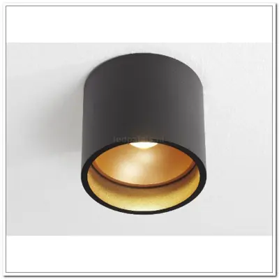 Foto van PL zwart/goud "Ormond" LED 7W 2700K 805lm IP54 dimbaar