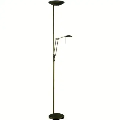 Foto van Vloerlamp Gina LED Brons S 4343 B uplighter met leeslamp met dimmers