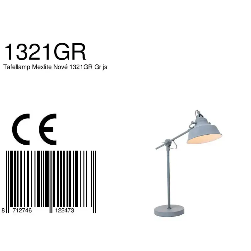 Foto 7 Tafellamp Nové 1321GR Grijs Nove 1321GR