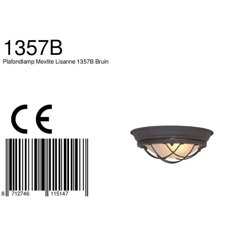 Foto 6 Plafondlamp Lisanne 1357B Bruin Lisanne 1357B