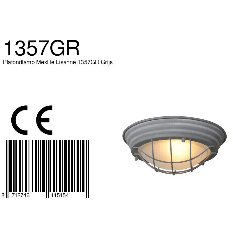 Foto 3 Plafondlamp Lisanne 1357GR Grijs Lisanne 1357GR