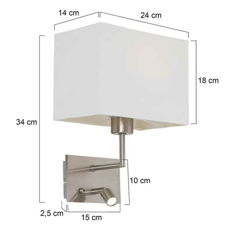Foto 5 Wandlamp Nouveau 1472ST Staal Nouveau 1472ST