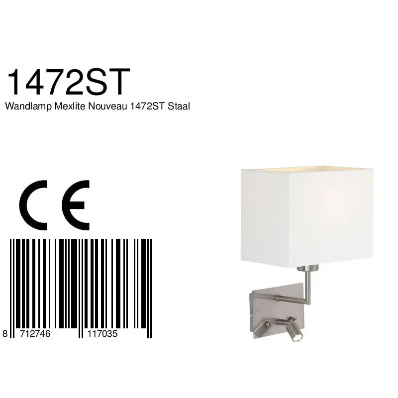 Foto 6 Wandlamp Nouveau 1472ST Staal Nouveau 1472ST