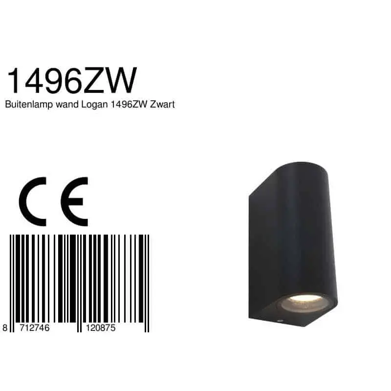Foto 8 Buitenlamp Logan 1496ZW Zwart Buitenlampen 1496ZW