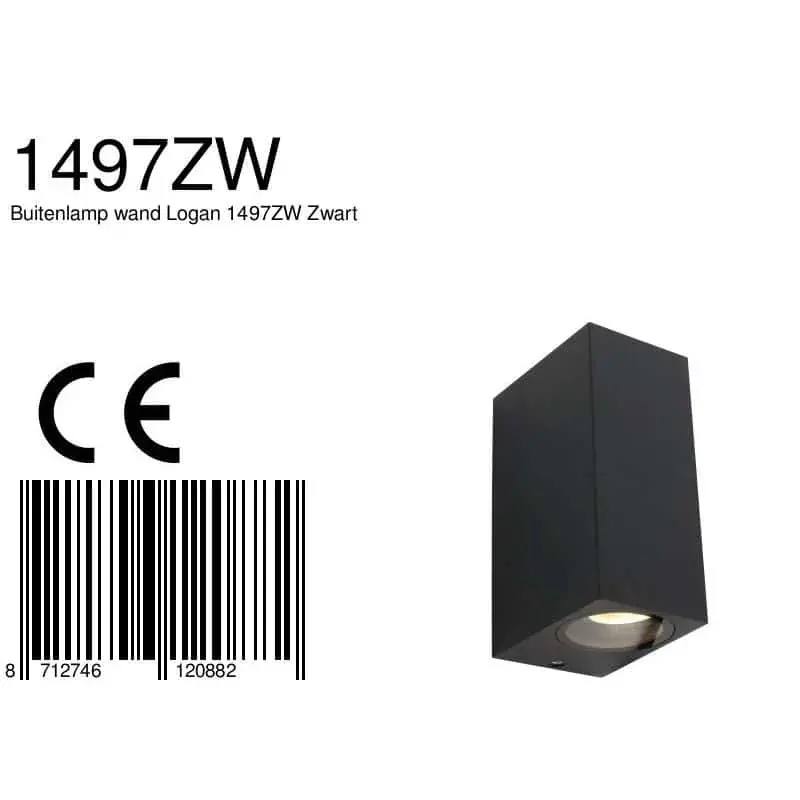 Foto 8 Buitenlamp Logan 1497ZW Zwart Buitenlampen 1497ZW