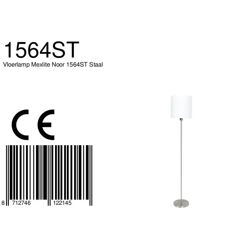 Foto 7 Vloerlamp Noor 1564ST Staal Noor 1564ST