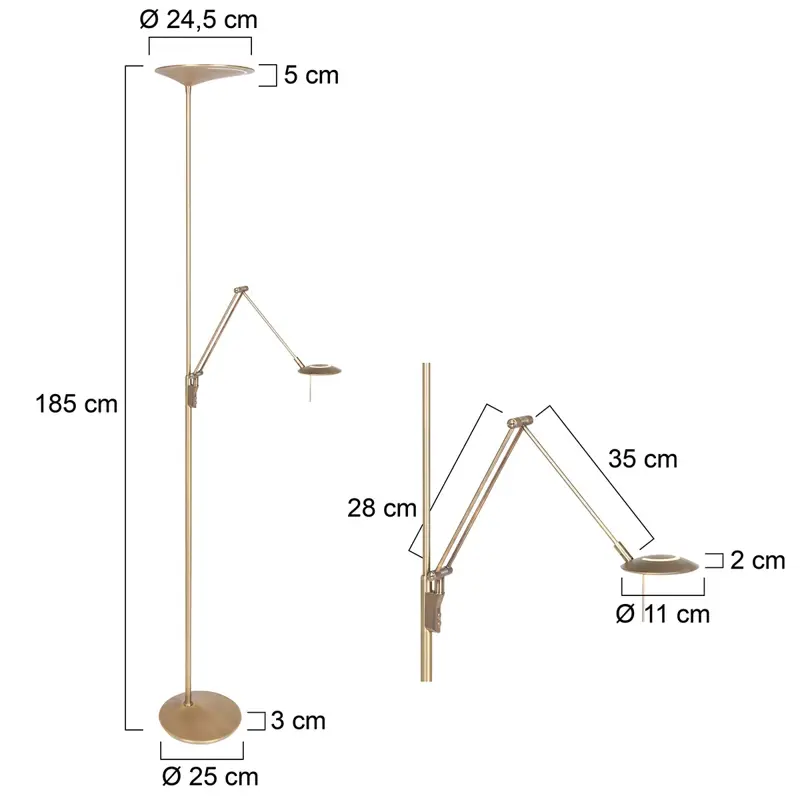 Foto 7 Vloerlamp Zodiac 2107BR Brons Zodiac LED 2107BR
