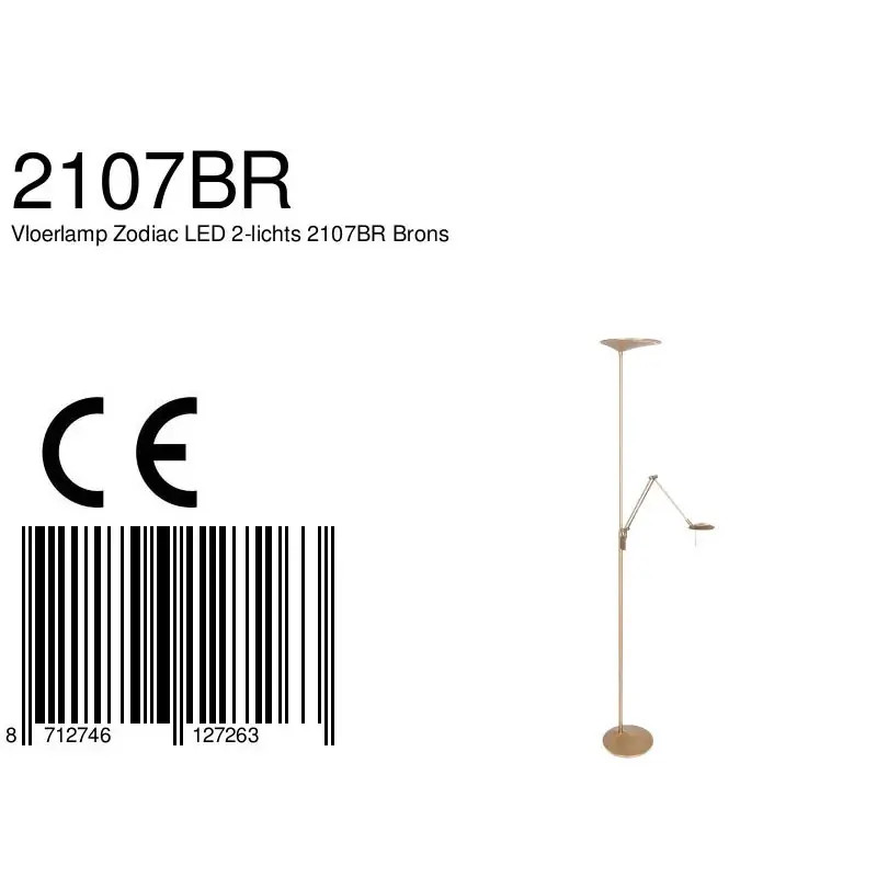 Foto 8 Vloerlamp Zodiac 2107BR Brons Zodiac LED 2107BR