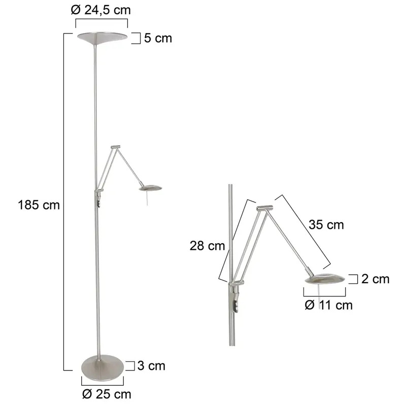 Foto 7 Vloerlamp Zodiac 2107ST Staal Zodiac LED 2107ST
