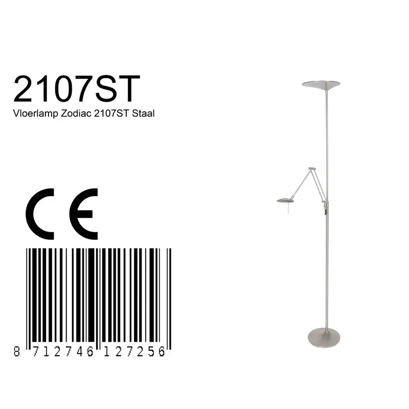 Foto 8 Vloerlamp Zodiac 2107ST Staal Zodiac LED 2107ST