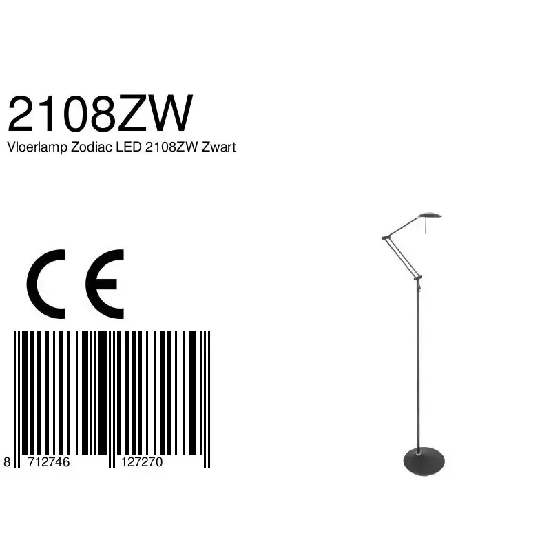 Foto 8 Vloerlamp Zodiac 2108ZW Zwart Zodiac LED 2108ZW
