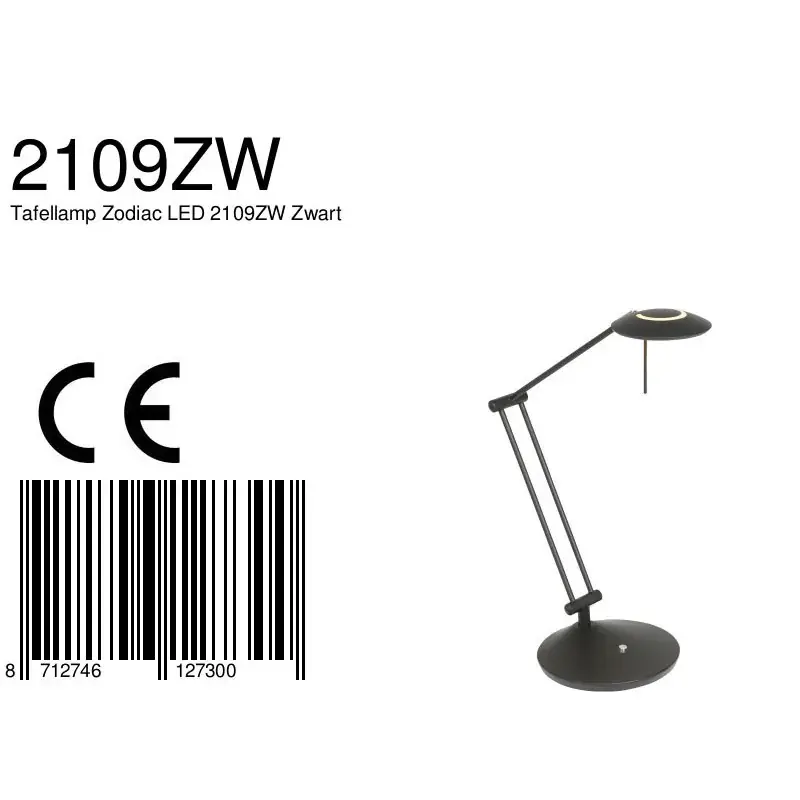 Foto 6 Tafellamp Zodiac 2109ZW Zwart Zodiac LED 2109ZW