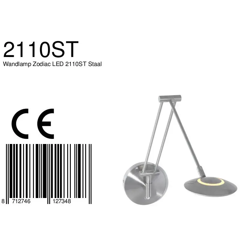 Foto 6 Wandlamp Zodiac 2110ST Staal Zodiac LED 2110ST