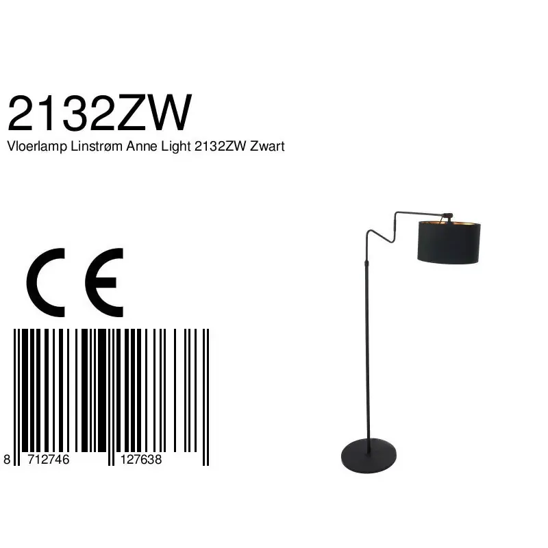 Foto 8 Vloerlamp Linstrøm 2132ZW Zwart Linstrom 2132ZW