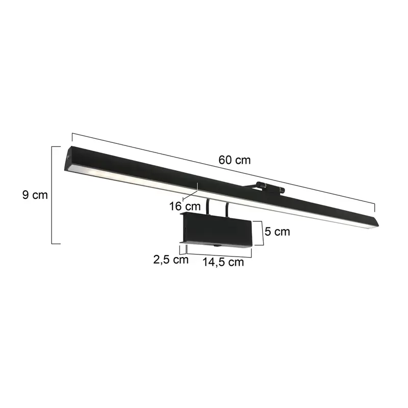 Foto 6 Wandlamp Litho 2431ZW Zwart Litho LED 2431ZW