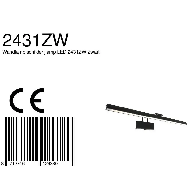 Foto 7 Wandlamp Litho 2431ZW Zwart Litho LED 2431ZW