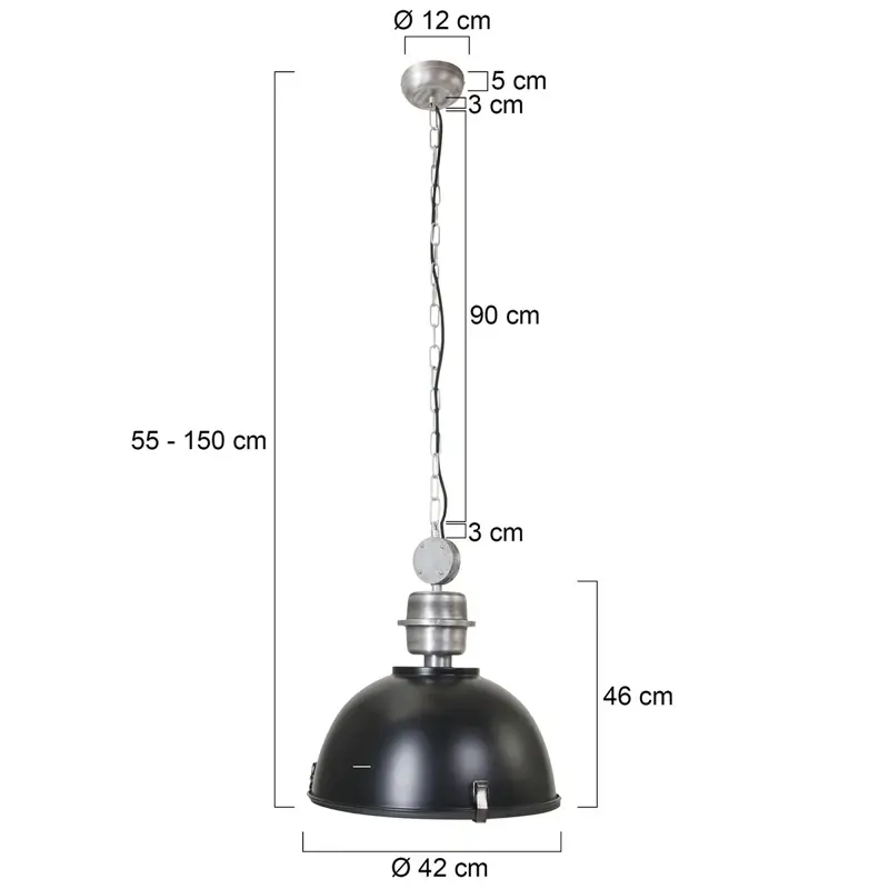 Foto 6 Hanglamp Bikkel 7586ZW Zwart Bikkel 7586ZW