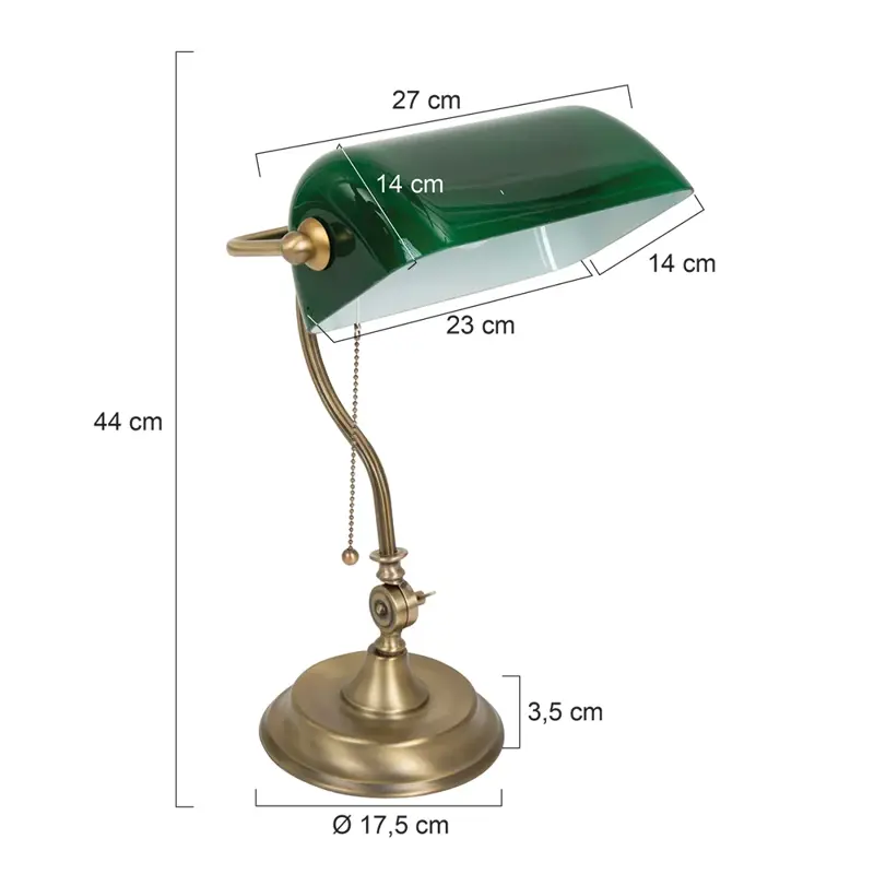 Foto 17 Bankierslamp Tafellamp Belana 7733BR Brons