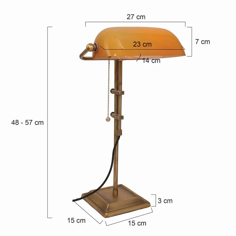 Foto 6 Bankierslamp Tafellamp Ancilla 7735BR brons Ancilla 7735BR