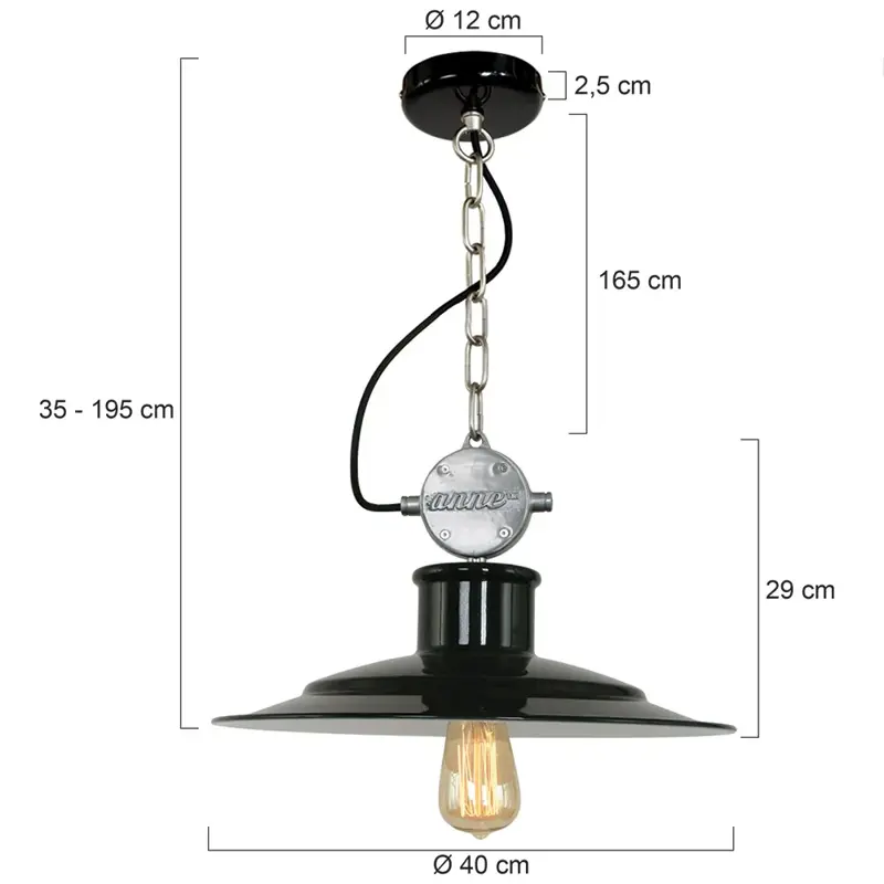 Foto 6 Hanglamp Millstone 7737ZW Zwart Millstone 7737ZW