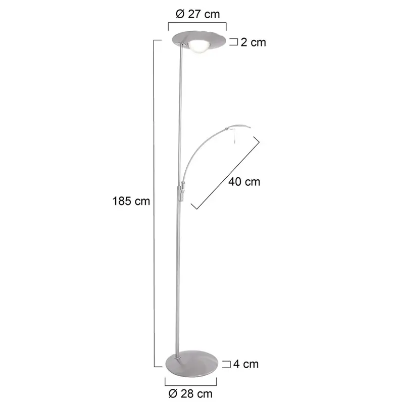 Foto 6 Vloerlamp Zenith 7860ST Staal Zenith LED 7860ST