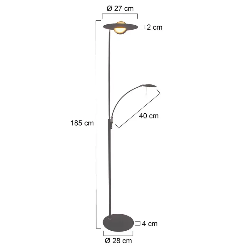Foto 7 Vloerlamp Zenith 7860ZW Zwart Zenith LED 7860ZW