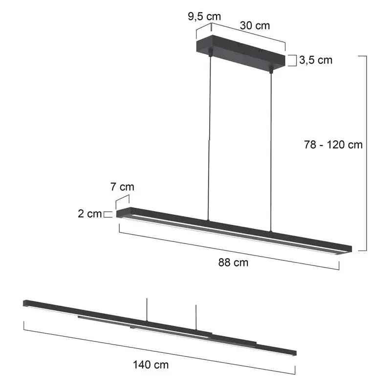 Foto 7 Hanglamp Motion 7970ZW Zwart Zelena LED 7970ZW