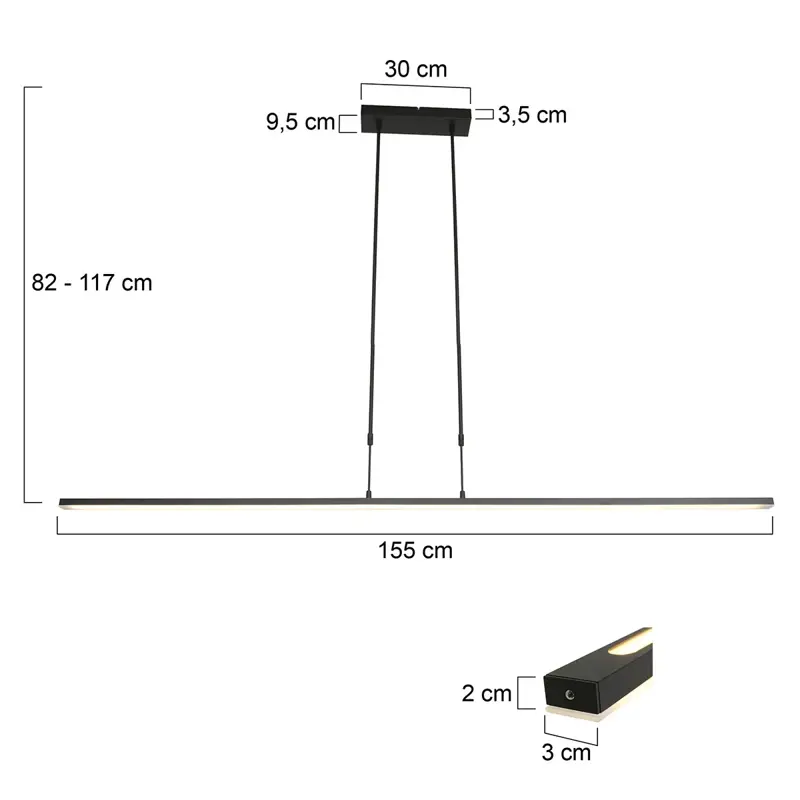 Foto 7 Hanglamp Zelena 7971ZW Zwart Zelena LED 7971ZW