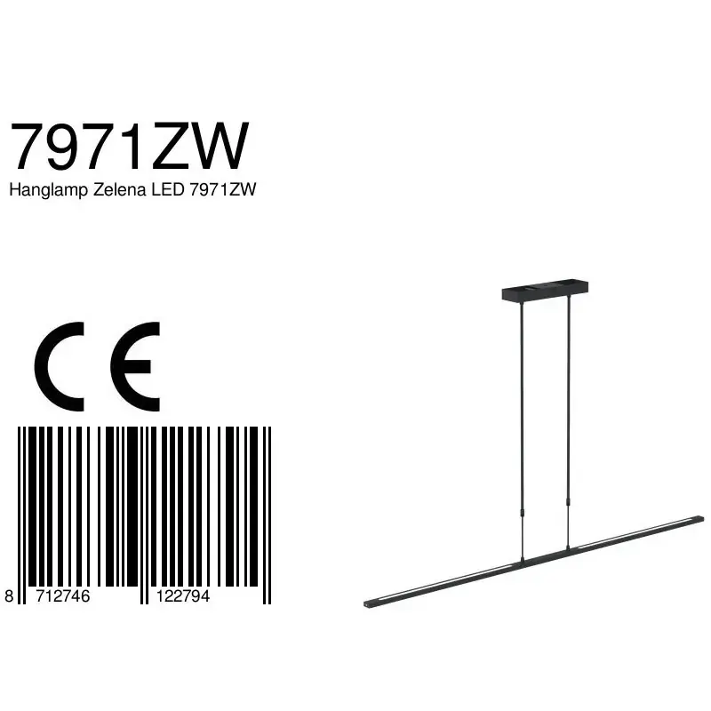 Foto 8 Hanglamp Zelena 7971ZW Zwart Zelena LED 7971ZW