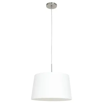 Foto van Hanglamp Sparkled Light 3602ST+K1001QS Staal-Wit Linnen Sparkled Light 9567ST