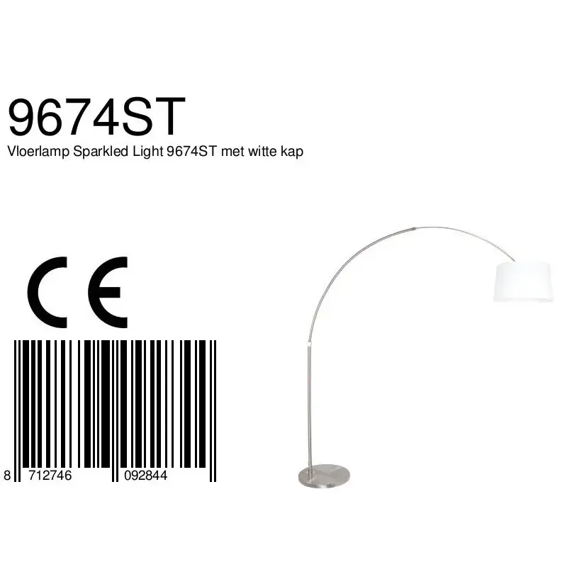 Foto 7 Vloerlamp Sparkled Light 7268ST+K10012S Staal-Wit Chintz Sparkled Light 9674ST