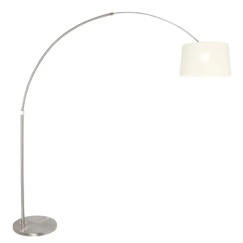 Foto 1 Vloerlamp Sparkled Light 7268ST+K1001QS Staal-Wit Linnen Sparkled Light 9675ST