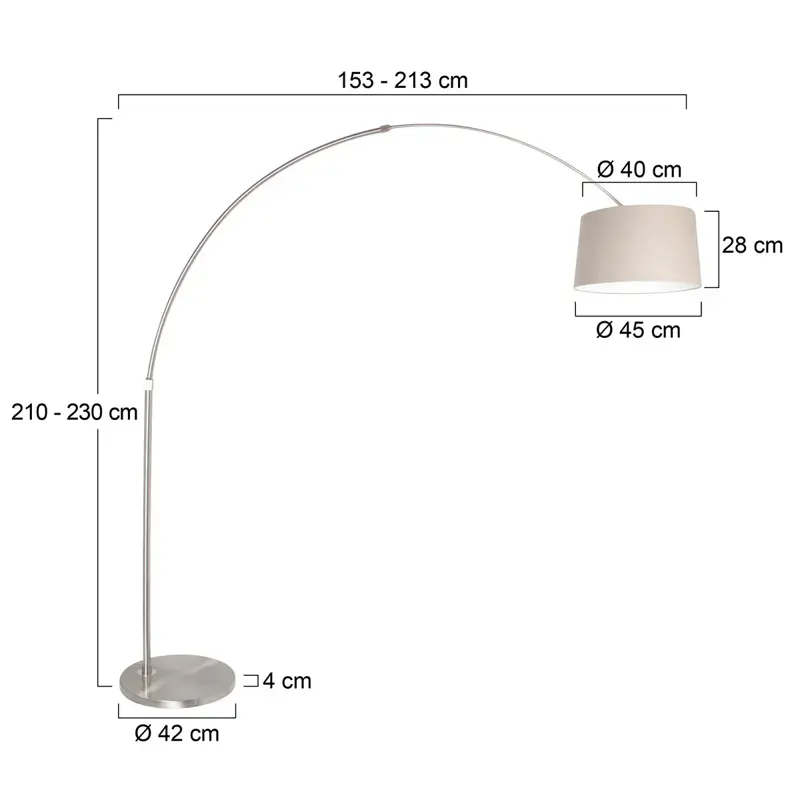 Foto 5 Vloerlamp Sparkled Light 7268ST+K1001RS Staal-Grijs Linnen Sparkled Light 9676ST