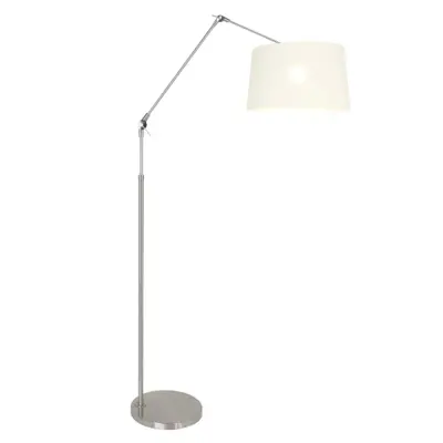 Foto van Vloerlamp Prestige Chic 7395ST+K1001QS Staal-Wit Linnen Prestige Chic 9719ST