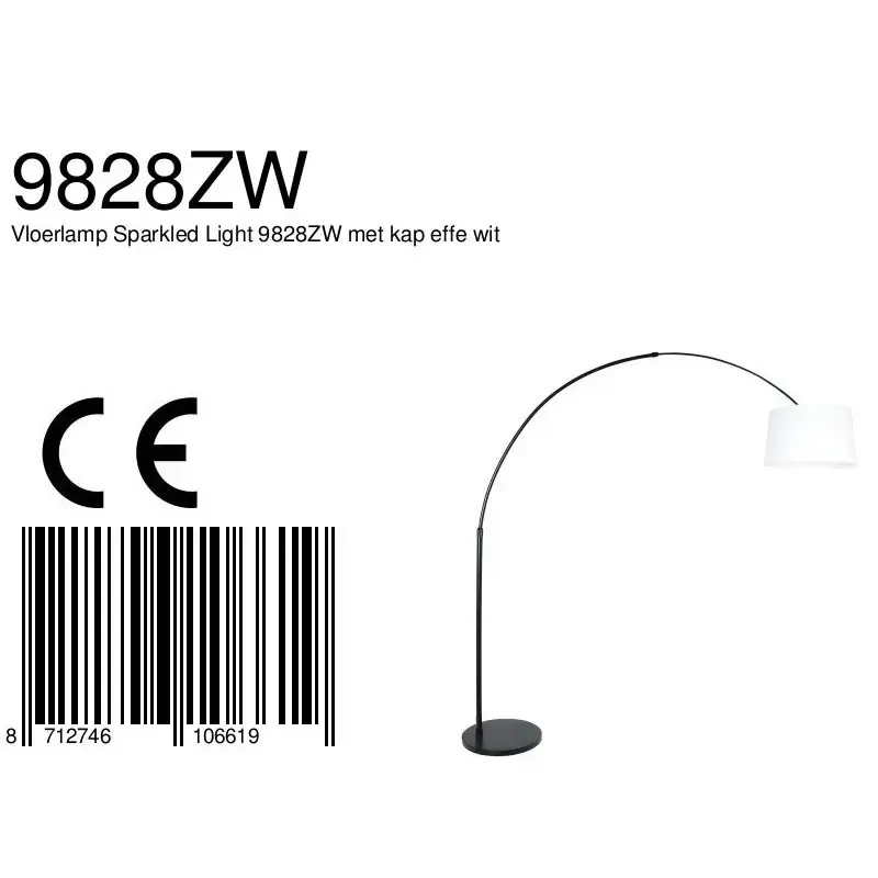 Foto 7 Vloerlamp Sparkled Light 7268ZW+K10012S Zwart-Wit Chintz Sparkled Light 9828ZW