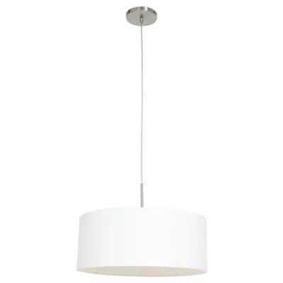 Foto van Hanglamp Sparkled Light 3602ST+K1066QS Staal-Wit Linnen Sparkled Light 9889ST