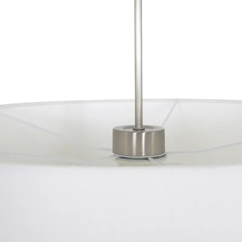 Foto 8 Hanglamp Sparkled Light 3602ST+K1066QS Staal-Wit Linnen Sparkled Light 9889ST