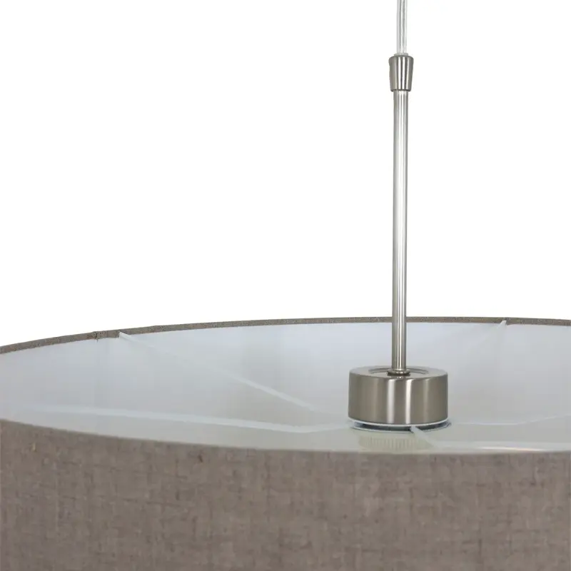 Foto 8 Hanglamp Sparkled Light 3602ST+K1066RS Staal-Grijs Linnen Sparkled Light 9890ST