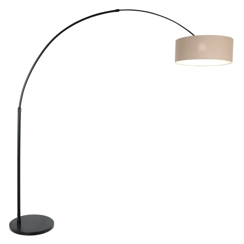 Foto 1 Vloerlamp Sparkled Light 7268ZW+K1066RS Zwart-Grijs Linnen Sparkled Light 9900ZW