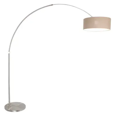 Foto van Vloerlamp Sparkled Light 7268ST+K1066RS Staal+Grijs Linnen Sparkled Light 9904ST