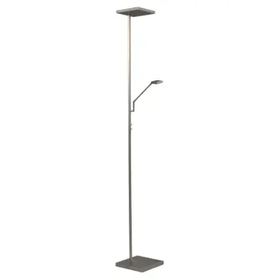 Foto van Vloerlamp Denia 1 staal upl+lees hoog185cm Dim to warm