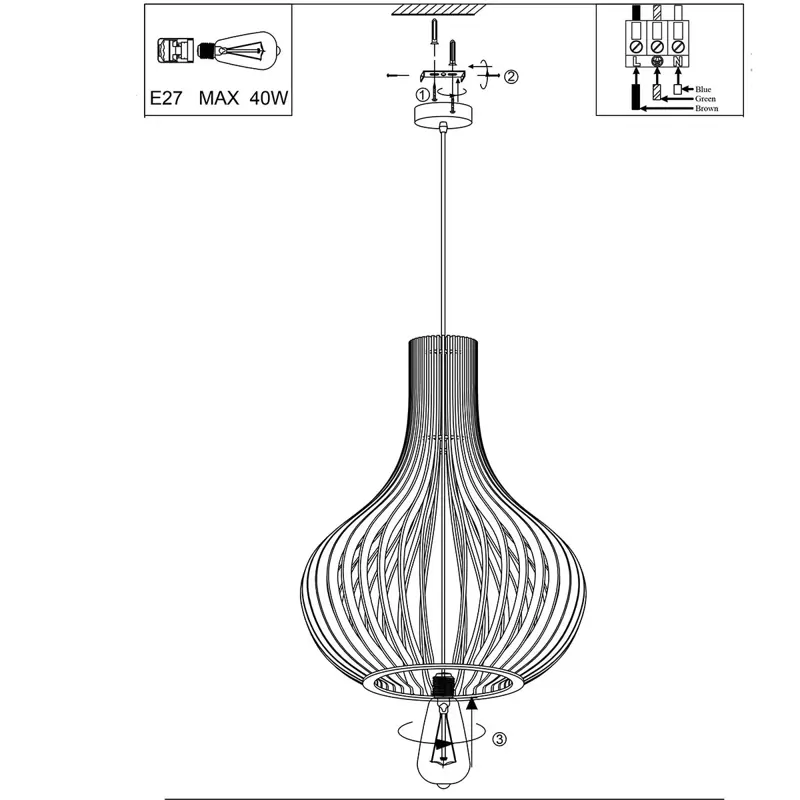 Foto 9 Hanglamp Smukt 2697BE Blank hout Smukt 2697BE