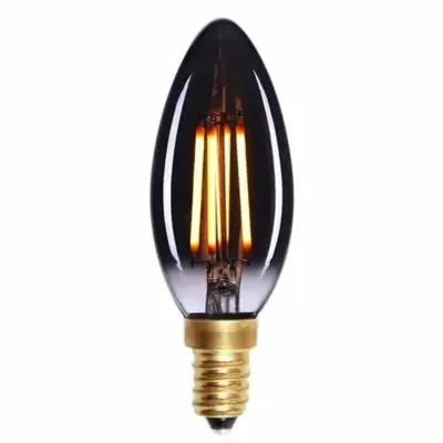 Foto van Kaarslamp E14 LED Filament 4W Smoke Dimbaar