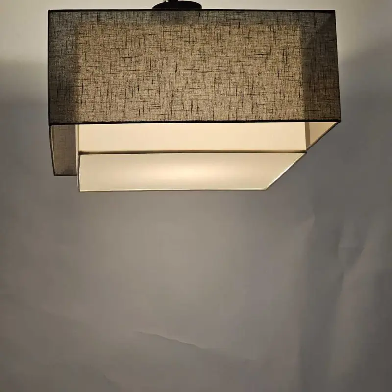 Foto 2 plafondlamp vierkant antraciet met witte binnenkap 55cm pl 0185
