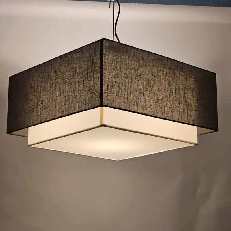 Foto 11 plafondlamp vierkant antraciet met witte binnenkap 55cm pl 0185